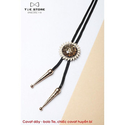 Bolo Tie chiếc cavat huyền bí - cavat dây bolo đính đá cao cấp tặng kèm hộp nhỏ, hình mặt trời vàng