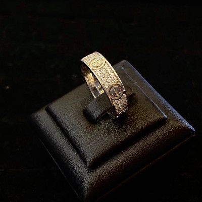 nhẫn vàng trắng 18k đính đá 