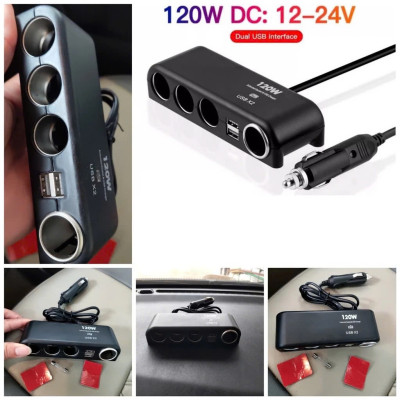 Bộ Chia Tẩu Ô Tô Mẫu Mới 12v-24v - 120W – 4 Cổng USjB Kép , Chống Cháy, Dùng Cho Mọi Dòng Xe Loại Xịn , đồng hồ treo tường