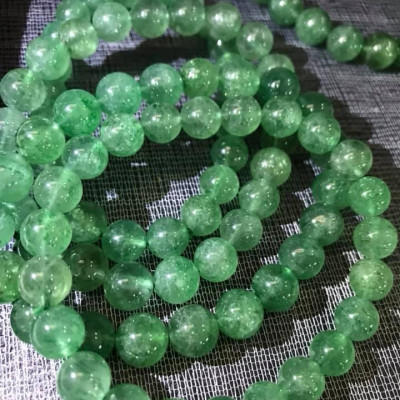 Vòng thạch anh dâu xanh tự nhiên 8mm nữ mệnh MỘC HOẢ ĐÁ TỰ NHIÊN ĐẸP 