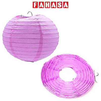 Lồng Đèn Giấy Trơn Tròn 30 Cm Vinacraft - Hồng Đậm