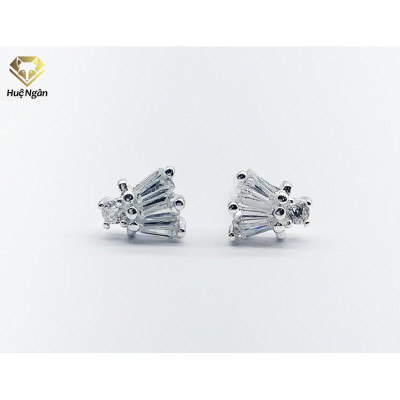 Bông tai bạc Ý 925 Huệ Ngân - Vương Miện đẹp YCXR361