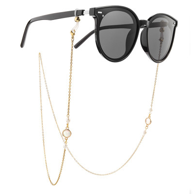 Phụ kiện kính chuỗi đeo kính ấn tượng phong cách Hàn Quốc mix đá và ngọc trai abs