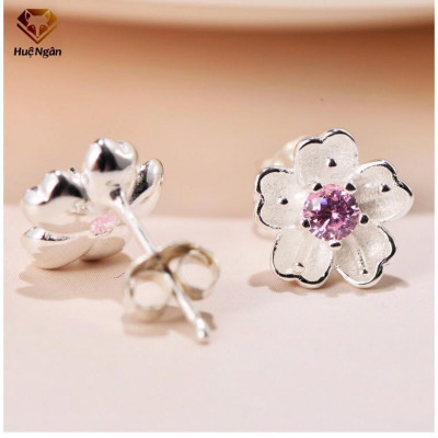 Bông tai bạc Ý Huệ Ngân - Hoa anh đào RYE141012