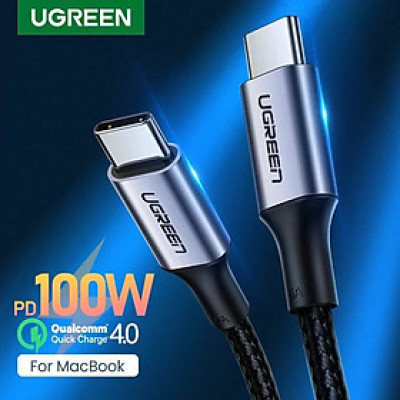 Cáp sạc, dữ liệu USB Type-C to Type-C dài 1M bọc dù hỗ trợ PD 100W Ugreen 70427 hàng chính hãng