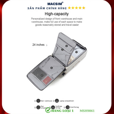 Vali cao cấp Macsim Hanke MSH9861 size 20 inch màu đỏ - Hàng loại 1