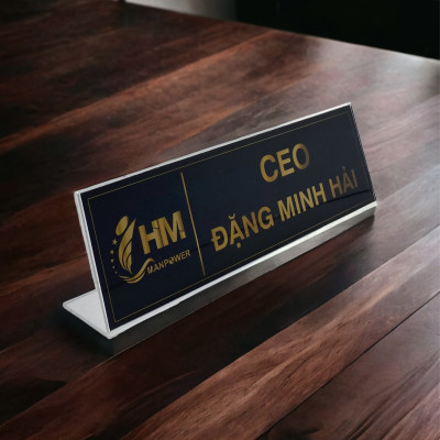 Biển chức danh, Bảng tên để bàn, Kệ mica chức vụ 1 mặt Enter A01 180x65mm (20)