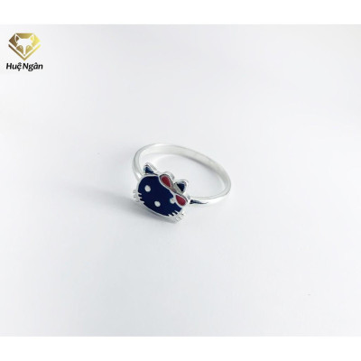 Nhẫn bạc Ý 925 Huệ Ngân - Mèo Kitty JZ 045
