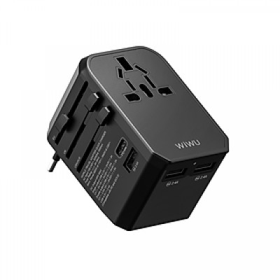 Ổ Cắm Du Lịch Đa Năng WIWU UA-304 4 IN 1 UNIVERSAL 45W - Màu đen (Hàng chính hãng)
