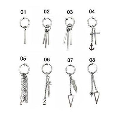 Khuyên tai hoa tai nam nữ unisex cá tính titan thép không gỉ 1 CHIẾC