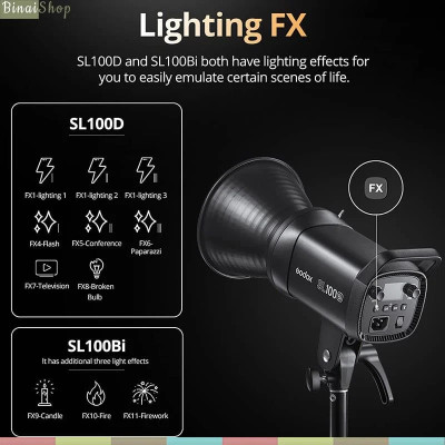 Godox SL100D / SL100Bi - Đèn Led Hỗ Trợ Cho Quay Phim, Chụp Hình, Điều Khiển APP, Công Suất Tối Đa 100W - Hàng chính hãng