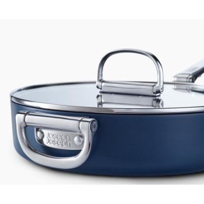 Chảo chiên chống dính ceramic cao cấp Joseph Joseph Space 28cm lòng sâu có nắp 010633, tay cầm gấp gọn tiện dụng