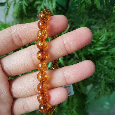 Vòng hổ phách thiên nhiên 7.3 li, đã kiểm định