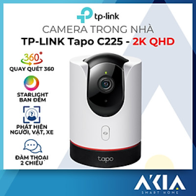 Camera trong nhà TP-Link Tapo C225 - Quay quét 360 độ, Phát hiện người, vật và xe cộ, Đàm thoại 2 chiều - Hàng chính hãng