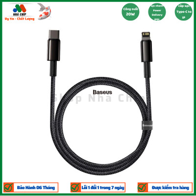 Cáp sạc nhanh, siêu bền C to IP 20W Baseus Tungsten Gold dùng cho iPhone 12/ iP11 Series/ iPXS Max (20W, Fast Charging & Data Cable)- Hàng chính hãng