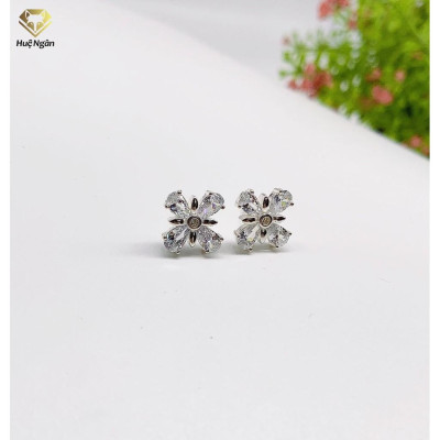 Bông tai bạc Ý 925 Huệ Ngân - Cỏ bốn lá may mắn RYE141078