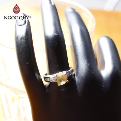 Nhẫn bạc nữ đá Citrine mệnh thổ, kim - Ngọc Quý Gemstones