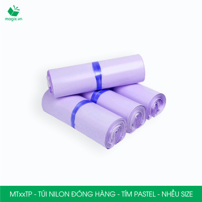 Combo 100 túi nilon gói hàng - túi niêm phong đóng hàng màu tím pastel - NHIỀU KÍCH THƯỚC