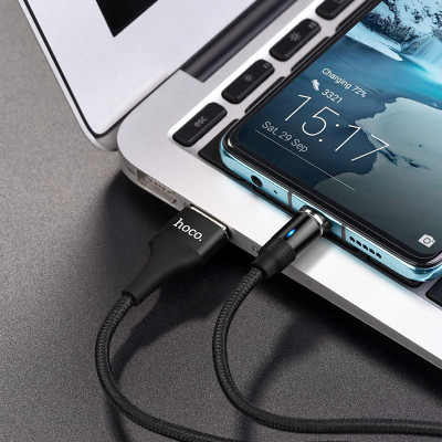 Cáp sạc nhanh nam châm 2.4a Hoco u76 - dây sạc từ tính dùng cho micro usb typec lightling - hàng chính hãng