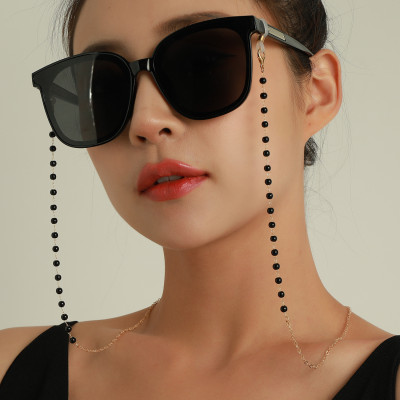 Dây đeo gọng kính chống thất lạc chống rơi vỡ hạt tròn đen unisex cá tính