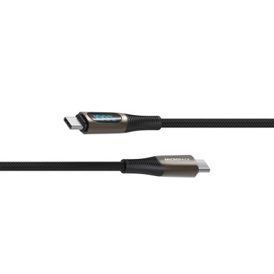 Cáp Sạc MicroPack POWER LINK C2 MC-C100 Soft Braided Sạc Nhanh 100W USB-C to C Bện Dù Đèn Led Hiển Thị Công Suất Sạc Hàng Chính Hãng