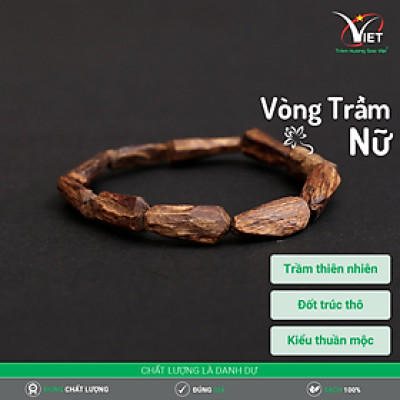 Vòng Trầm Đốt Trúc Thô - Trầm Thiên Nhiên Cho Phái Nữ - Nét Thuần Mộc