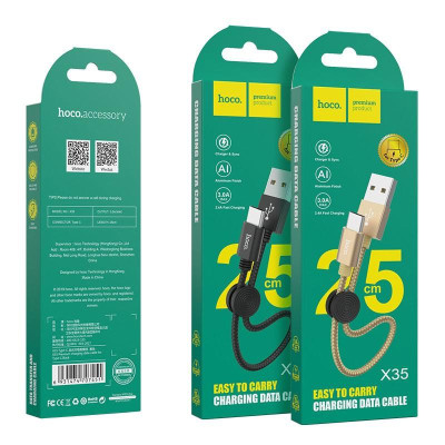 Cáp Sạc Nhanh 3.0 Type-C Hoco X35 - Siêu Ngắn Phù Hợp Pin Dự Phòng, Tương Thích Samsung, Oppo, Xiaomi,...Hàng Chính Hãng