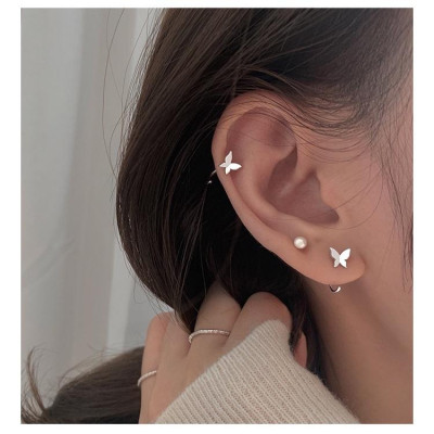 Khuyên tai nữ bạc 925 Butterfly móc xinh xắn tiểu thư Dế Bạc - K5899