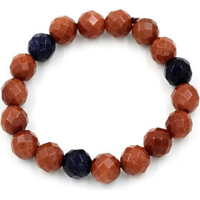 Vòng tay chuỗi hạt kim sa cắt giác 10 ly MS131