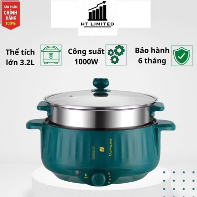 Nồi Lẩju Điện 2 Tầng Đa Năng Loại Xịn – Hấp, Xào, Nấu Mọi Món Ăn, ĐÈN TRANG TRÍ