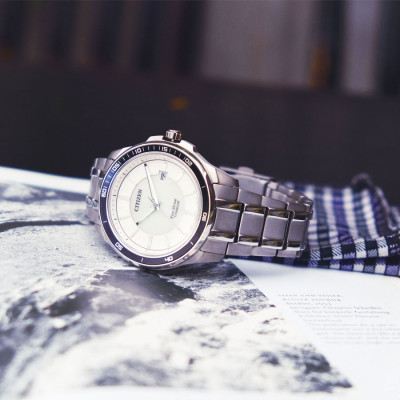 Đồng Hồ Nam Citizen Dây Titanium BM6921-58A - Mặt Trắng (Sapphire)