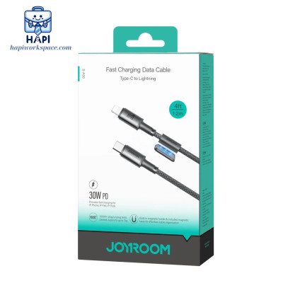 Cáp sạc bọc dù C to L hàng chính hãng Joyroom, nam châm cố định