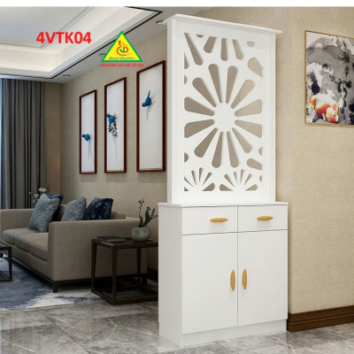 Vách ngăn phòng khách, vách ngăn tủ kệ bằng gỗ 4VTK04 - Nội thất lắp ráp Viendong adv