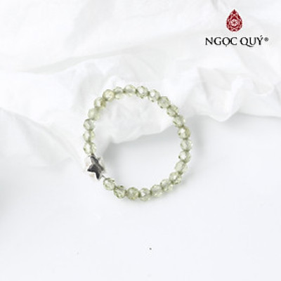 Nhẫn bạc ngôi sao đá thạch anh xanh mệnh hỏa mộc - Ngọc Quý Gemstones