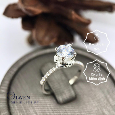 Nhẫn Cầu Hôn Đính Đá OlwenSilverJewelry cho Nữ - Women