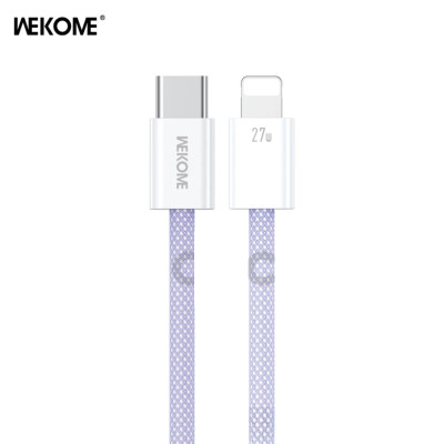 Cáp sạc nhanh PD 27W WEKOME WDC-21 C to L bọc dù cao cấp, độ dài 1m ( hàng chính hãng)