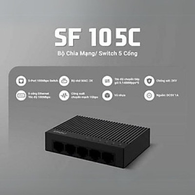 Thiết Bị Chia Mạng Imou SF105C, SF108C, SG105C, SG108C Switch 5 và 8 Cổng Tốc Độ Ethernet 100Mbps - TRANGIATELECOM Hàng chính hãƞg Hàng nhập khẩu
