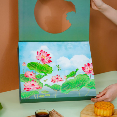 Hộp bánh trung thu 4 bánh chay 220g - Thành Long - Combo chay trăng/ chay 4 880g - Tặng 1 hộp trà - Việt Nam