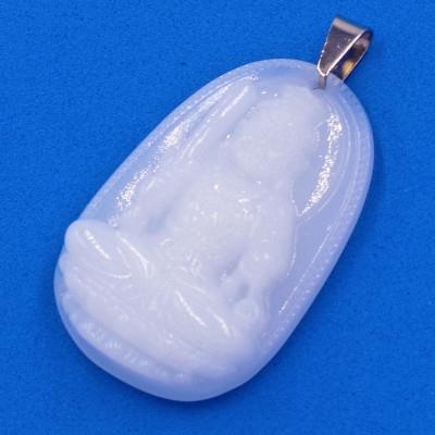 Mặt dây chuyền Bất động minh vương trắng 5cm