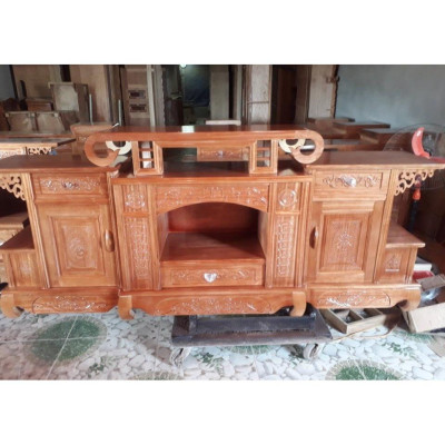 Kệ tivi Gỗ Sồi Nga kiểu Sừng Trâu