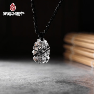 Mặt dây chuyền hồ ly nữ hoàng thạch anh tóc đen mệnh thủy, mệnh mộc - Ngọc Quý Gemstones