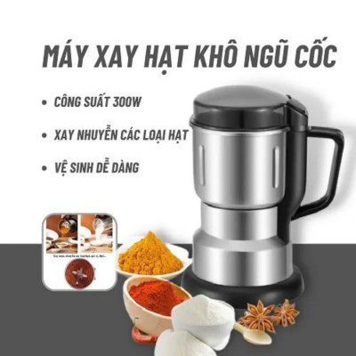 Máy xay hạt khô, xay bột, gia vị cà phê đa năng,công suất 300w,6 lưỡi dao cực bén, chất liệu cối inox
