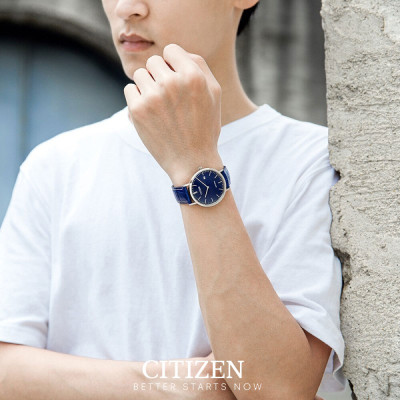 Đồng Hồ Nam Citizen Dây Da AU1080-11L - Mặt Xanh 