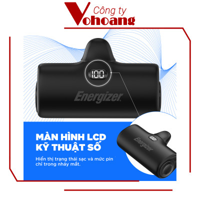 [Mỹ] Sạc dự phòng Energizer UE4600PQ mini Dung lượng 4600mAh tích hợp đầu sạc TypeC - Hàng chính hãng