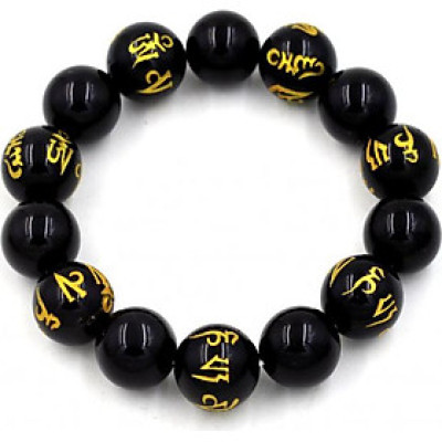 Vòng tay chuỗi hạt thạch anh đen 14 ly MSA102