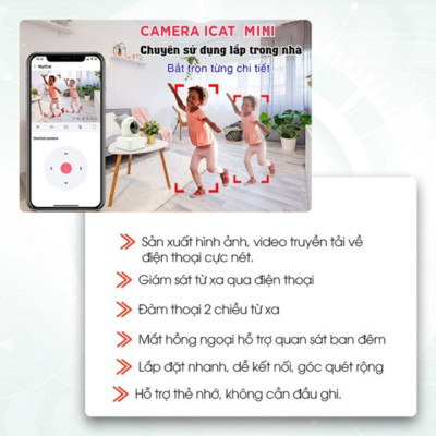 Camera IP Wifi trong nhà Hunonic ICat Mini - Hàng chính hãng