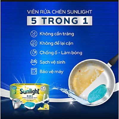 Hộp 28 Viên Rửa Chén Bát Sunlight Cho Máy Rửa Chén Bát 490g