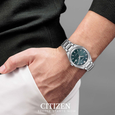 Đồng Hồ Citizen Nam Eco-Drive Dây Thép Không Gỉ BM7620-83X - Mặt Xanh (38mm)
