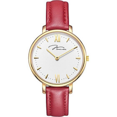 Đồng hồ đeo tay Nữ hiệu JONAS & VERUS X00752-Q3.GGWLR, Máy Pin (Quartz), Kính sapphire chống trầy xước, Dây Da Italy