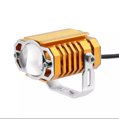 Đèn trợ sáng bi cầu motofish 2 chế độ cốt vàng pha trắng 12v-80v - 45w siêu sáng
